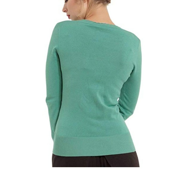 Voodoo Vixen SAGE Antique Cherrie Pullover Green - Picture 4 of 6